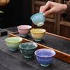Exquisite Crystalline Glaze Ceramic Tea Cup Set - Gongfu Style for Elegant Tea Tasting