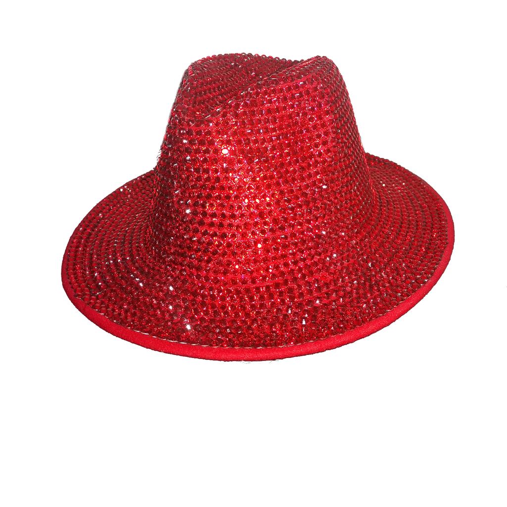Fedoras Rhinestone Fedora Hat for Women Gemstone Fedoras Jazz Top Hat Winter Handmade Performance Hat Party Hat Jackson Hats