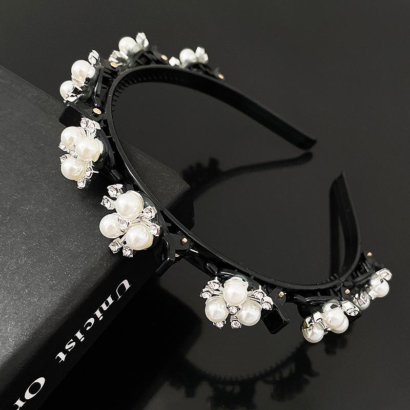 Latest Arrival Korean Hot and Popular Raw Materials for Hair Bands Shinny Diamond Pearl  Make up Bangs Headbands for Women