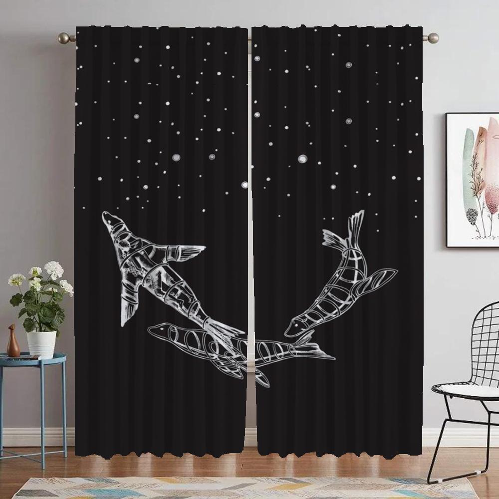 Coldplay Tulle for Bedroom Home Interior Curtains for Camera Curtains Child Room Partition Blackout Curtain Halloween Decoration