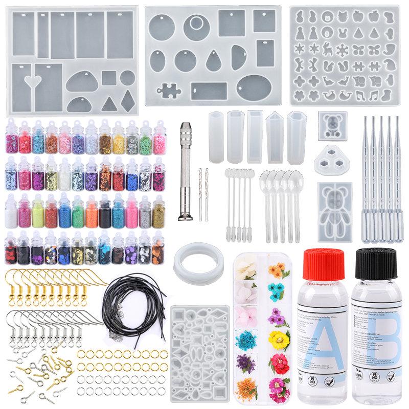 Průhledná sada forem na odlévání epoxidovou pryskyřicí Silikonová forma s epoxidovým lepidlem na výrobu náušnic Klíčenek Šperků DIY Moule Silicone