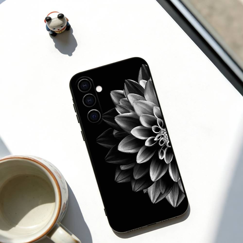 Dark flower Phone Case For Samsung Galaxy A73,A72,A71,A70,A53,A52,A51,Soft Black Cover