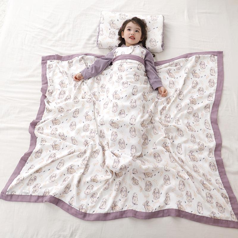

Kids Bamboo Cotton Thin Gauze Blanket - 4 or 6 Layers, 150x200cm, for Air-Conditioned Rooms & Kindergarten