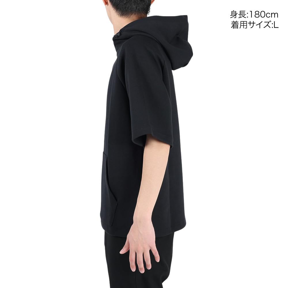 New Balance BP Fleece Hoodie Short Sleeve Top (MT41708) Men's Baseball Short Sleeve Training Shirt, Black