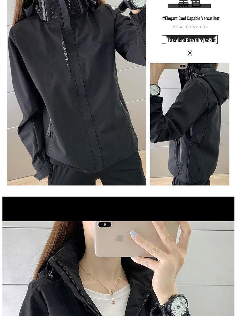 2025 Women's Spring/Autumn Lightweight Waterproof Windbreaker with Printable Logo for Outdoor Activities