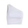 Summer Soild Color Slim One Shoulder Crop Top Pleated Vest Short Shirring Ladies Short Tank Top