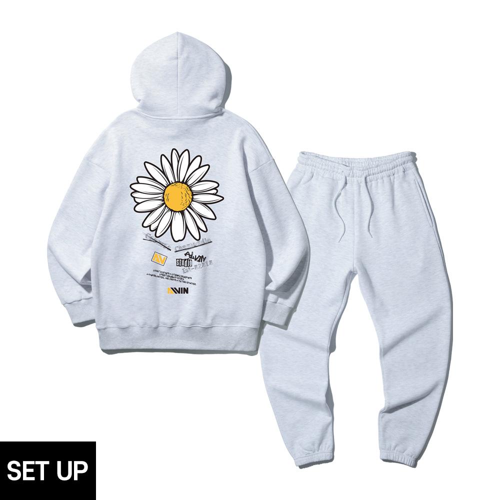 [Set] Chamomile Oversized Hoodie & Jogger/Semi-Wide Pants Set