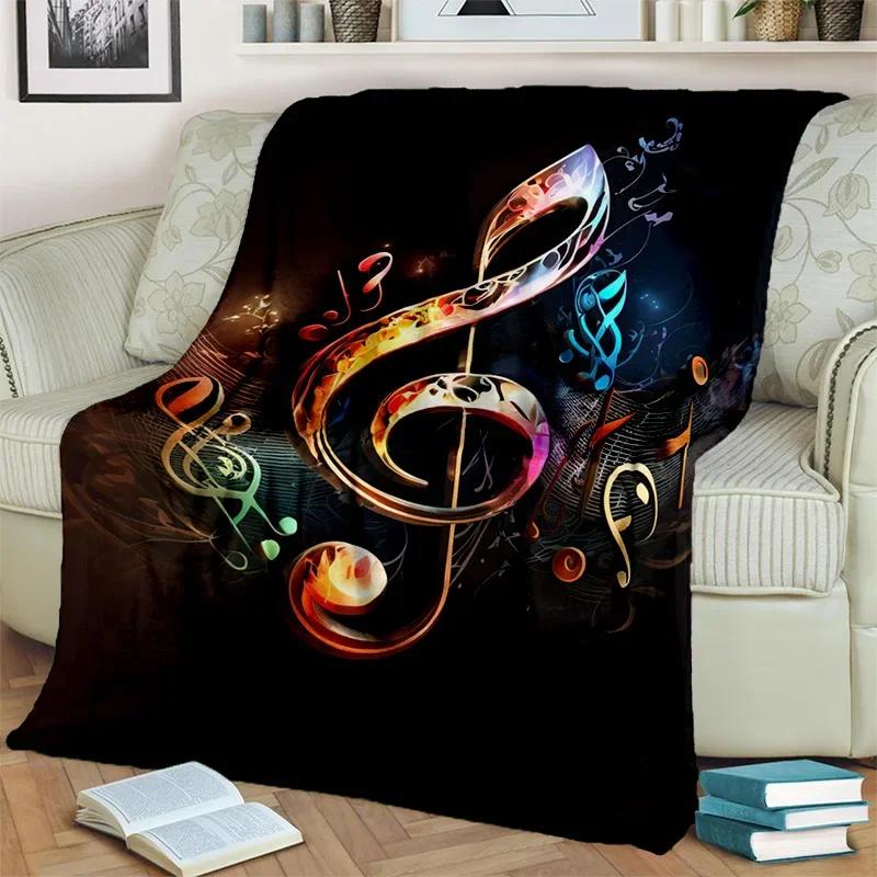 3D Colorful Musical Note Music Score Blanket,Soft Throw Blanket for Home Bedroom Bed Sofa Picnic Travel Office Cover Blanket Kid