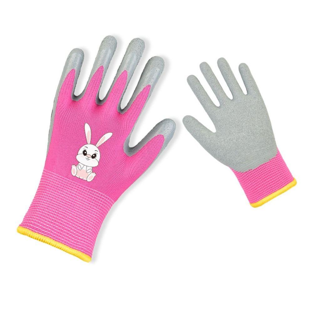 Non-Slip Kid Gardening Gloves Breathable Durable Garden Work Gloves Animal Pattern Collect Seashells Children Protective Glove