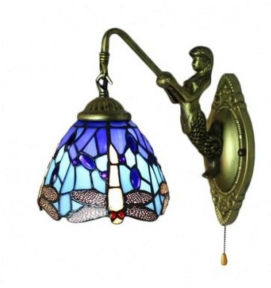 Tiffany LED Wall Light: Dragonfly Design for Bathroom, Bedroom, Hallway, or Balcony