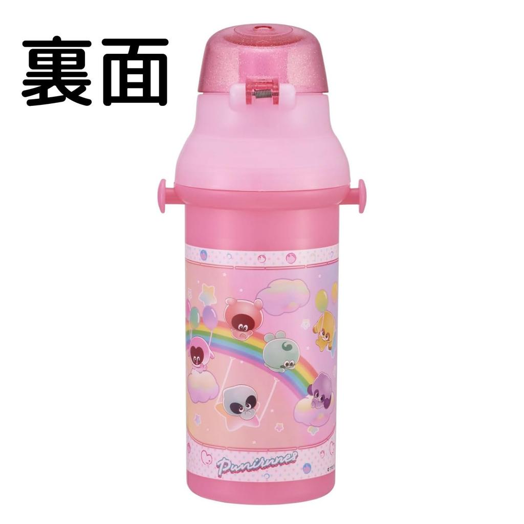 Skater Water Direct Dishwasher Made In Children's Bottle, 480ml, Drinking, Plastic, One-Touch Operation, Safe, Japan, Punirunzu, Girls', PSB5SANAG-A