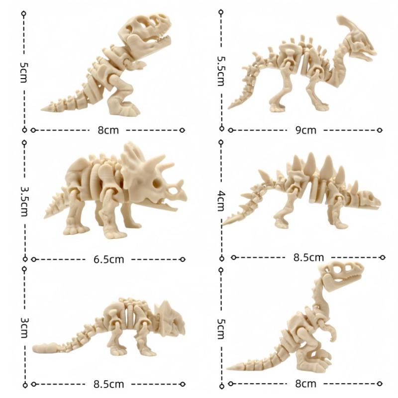 3D-gedrucktes T-Rex-Skelett Spielzeug Vollkörper Gelenkige Gelenke Realistisches Dinosaurier-Tier-Modell für Sammler
