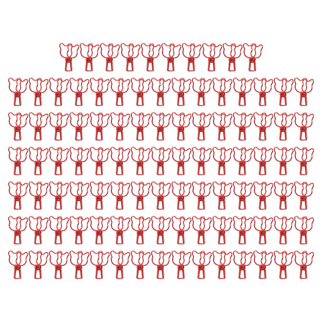 100 Stück Büroklammern Niedlicher Bär Hohl Starke Klemmkraft Metall Kleine Büroklammern für Dokumente Zertifikate Tickets