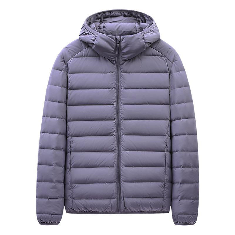 Men's Lightweight Hooded Down Jacket, Winter 2026 - Short, Warm, Trendy, 90% White Duck Down.