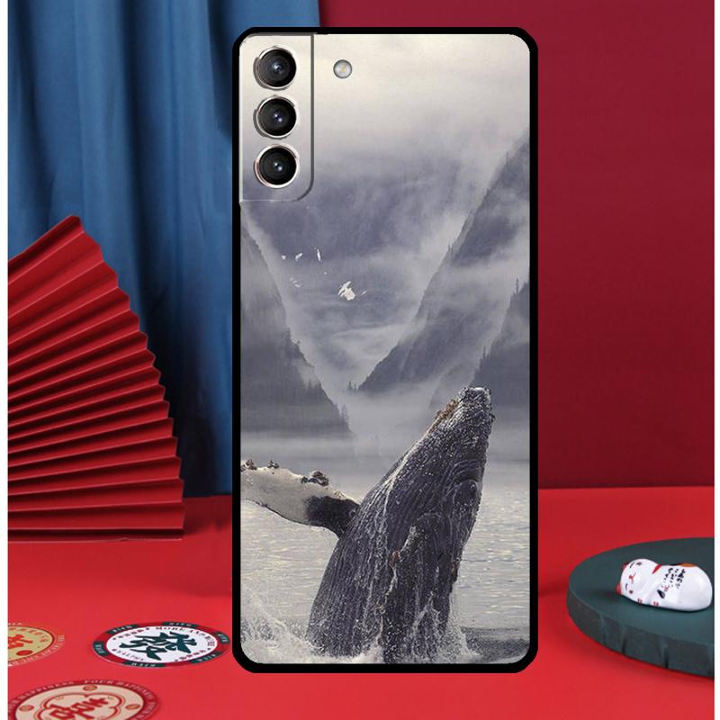 Ocean Whale Shark Swimming Phone Case For Samsung Galaxy S24 Ultra S9 S10 S20 S21 S22 Plus S23 FE S25 Ultra Back Cover