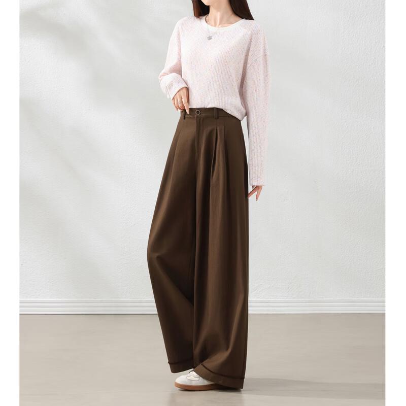 Women's Casual Frayed High-Waist Wide-Leg Pants