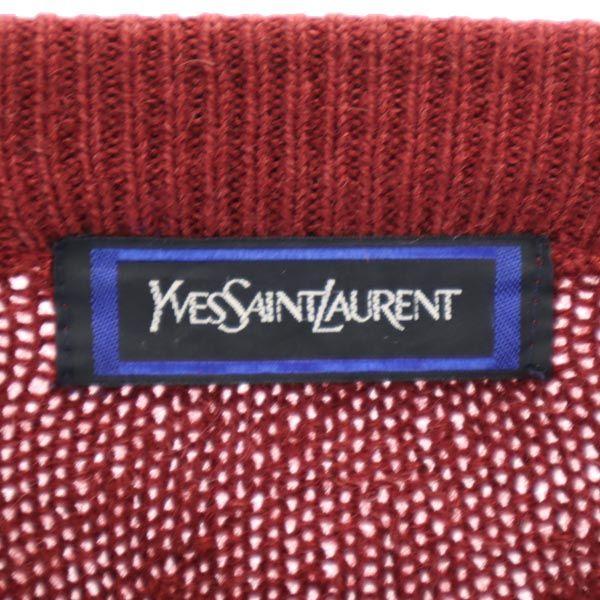 Yves Saint Laurent Wool Blend Long Sleeve Knit L Reddish Sweater Men's Used