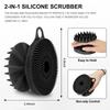 2 In 1 Body Scrubber And Scalp Massager for Hair +Soft Silicone Back Scrubber Long Handle Bath Brush + Face Scrubber Brush, Combination Combo, Sup