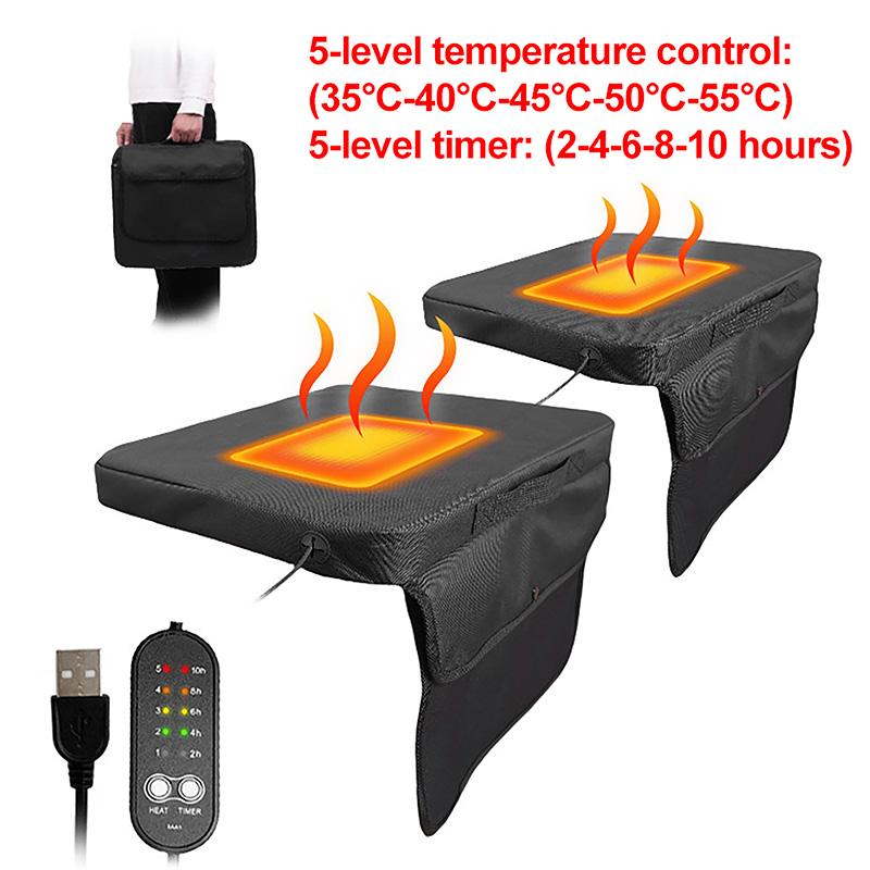 Electric Heated Seat Cushion USB Port Five Adjustable Temperature Settings Portability Winter Household, Outdoor Heated Seat Pad