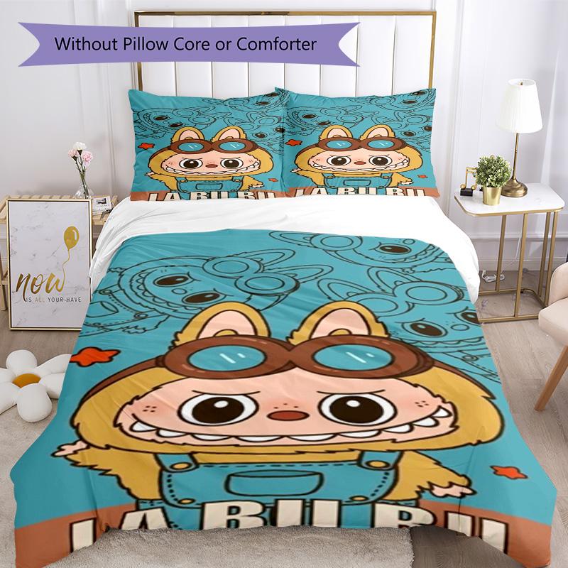 Labubu Duvet Cover Set Perfect For Playroom Machine Washable Perfect Gift For Friends Family