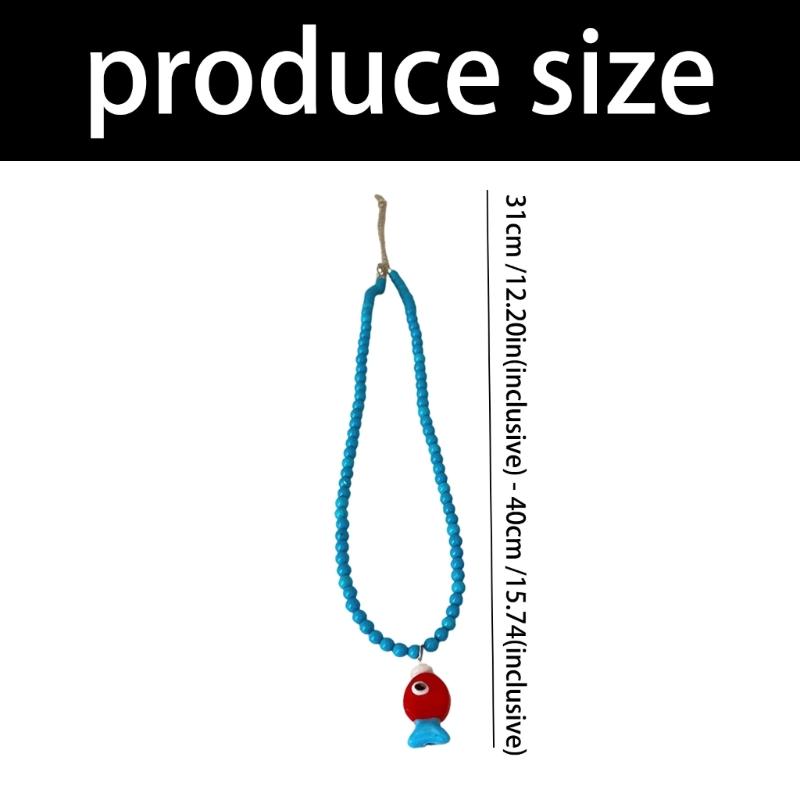 Vibrant Mushroom/Fish Beaded Necklace Casual Party Wear Clavicle Chain Stylish Accessory For Teens Ladies