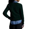 Polo Ralph Lauren FW24 Embroidered Logo Pattern Wool Cashmere Blend Cable Knit Ribbed Crew Neck Button Front Long Sleeve Sweater WMPOSWENDW20302-300
