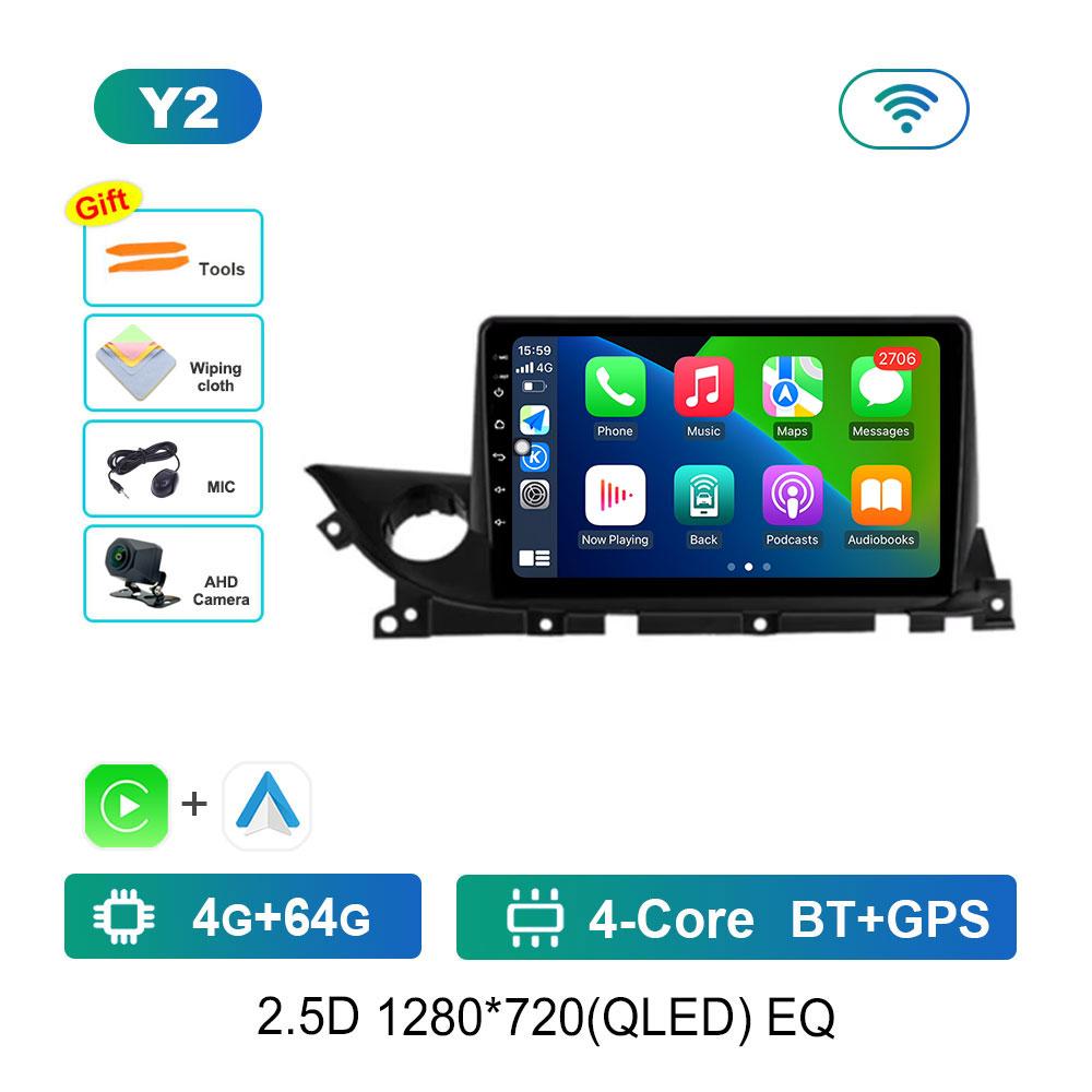 Video Multimedia Player Car Android 14 WiFi QLED Screen for Mazda 6 Mazda6 III 3 GJ GL ATENZA 2018 - 2021 GPS Navigation BT