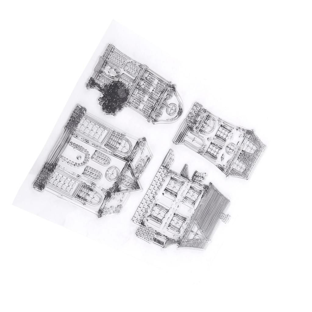 Scrapbook Photo Cards Rubber Stamp Clear Transparent Stamps House
