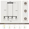 Lampe suspension 4 lumières - NETTLIFE - Modèle 4 lampes - Noir - Métal &amp; verre - E14 Ø68cm