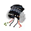 Cute cat ears wool hat autumn and winter Fair Island face small contrasting color knitted hat high-end fleece knitted hat