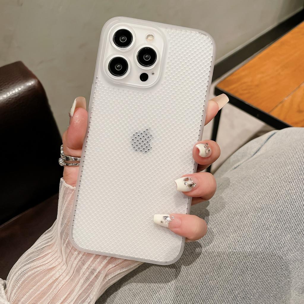 Luxusní prodyšné chladící pouzdro pro odvod tepla pro iPhone 15 14 13 12 11 Pro Max Mesh Hollow Ultra tenký obyčejný barevný kryt