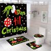 Bathroom Shower Curtain Four-Piece Green Hair Monster Christmas Green Waterproof Shower Curtain Toilet Partition Curtain Bath Mat