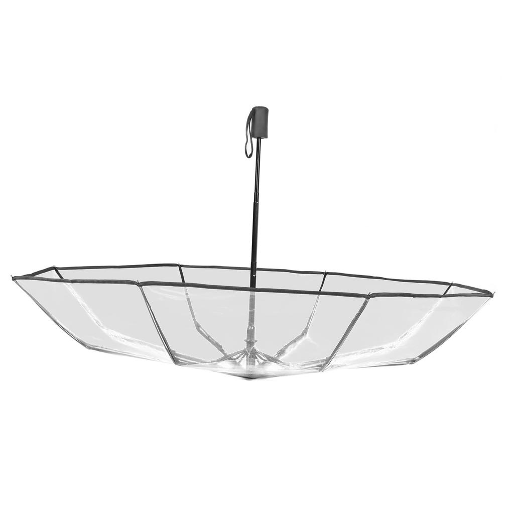 Kompakt paraply Svart Transparent Automatisk design Robust struktur Reseparaply för ryggsäck