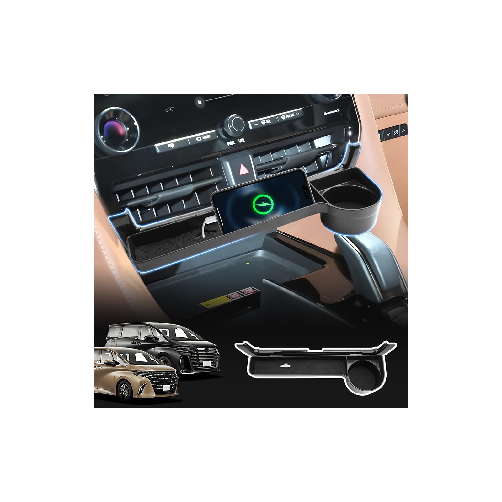 

SXCY Toyota Alphard 40 Series Dedicated Air Conditioner Vent Vellfire 40 Series Drink Center Console Small Item Interior Easy Custom Interior Parts чёрный