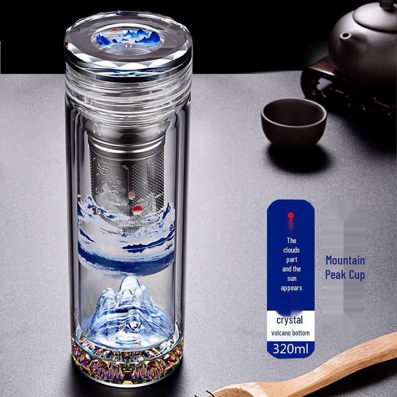 Yi Si Jia Double-Wall Tea Infuser Glass Mug