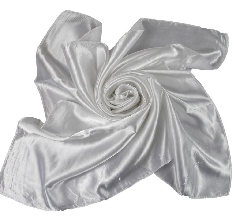 90x90cm Solid Color Satin Silk Scarf 100% Polyester Large Square Neck Scarves for Women