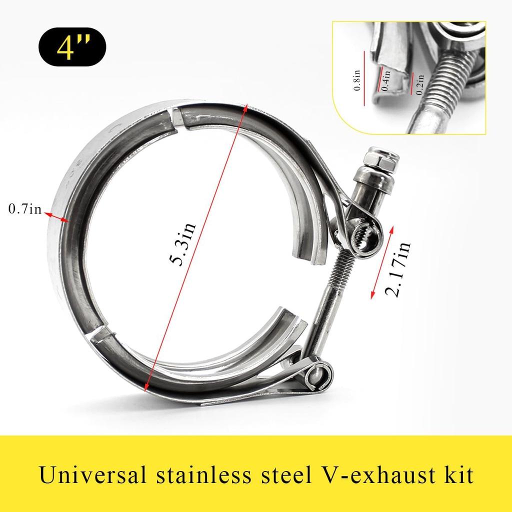 V Band Clamp For Turbo, Automotive Stainless Steel Turbo Clamp With Male Female Flange (4")