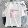 Kawaii Little Bear Printed Women T-Shirt Harajuku Summer Short Sleeve T-Shirts Japanese Anime Cartoon Oversized T-Shirt Female