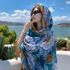 Summer retro outdoor silk scarf ethnic style shawl scarf women's desert travel dual-purpose spring and autumn versatile fashion scarf