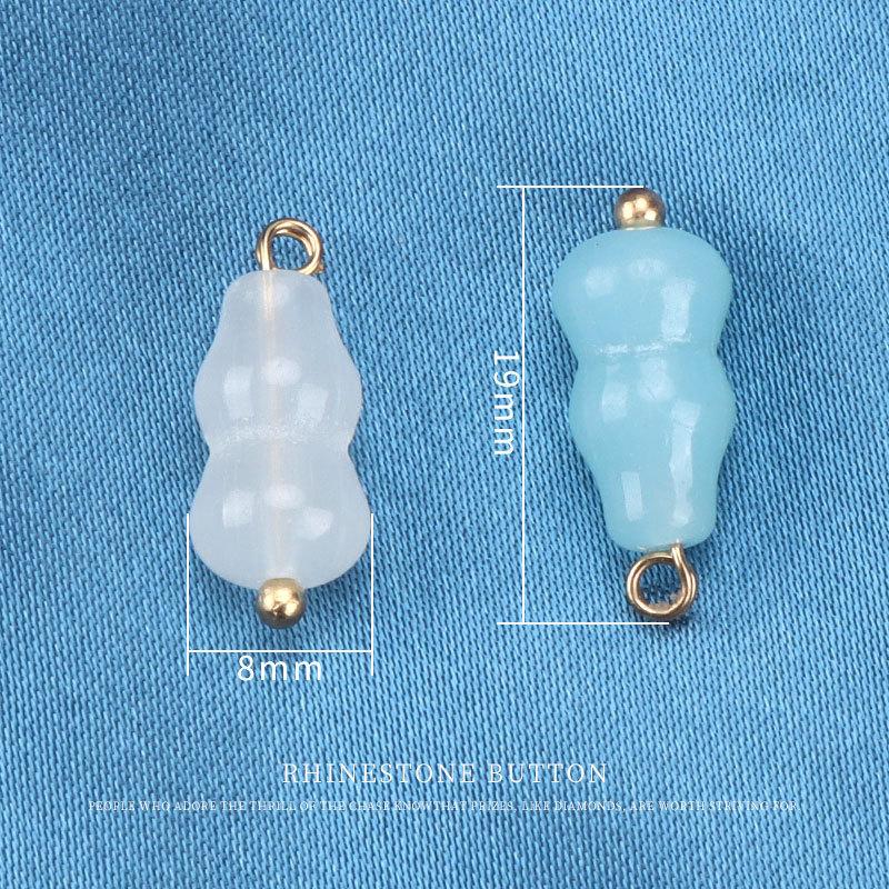 5pcs Gourd Buckle Round Chinese Imitation Jade Glass Button Chan Suit Tang Suit Gold Nail Handmade Disc Buckle Cheongsam Hanfu Button