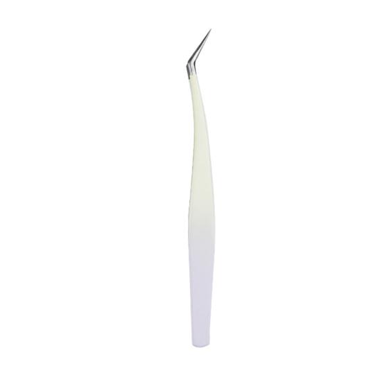 False Eyelash Tweezers for Eyelash Extension Stainless Steel Tweezers with Curved And Elastic Handle Makeup Eyelash Tool for Professional Makeup