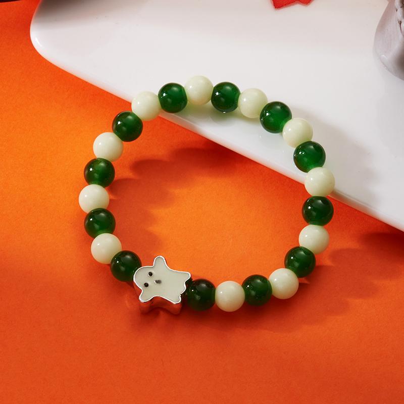 Halloween Luminous Beaded Bracelet For Women Girl Pumpkin Ghost Bracelets Jewelry Party Gifts