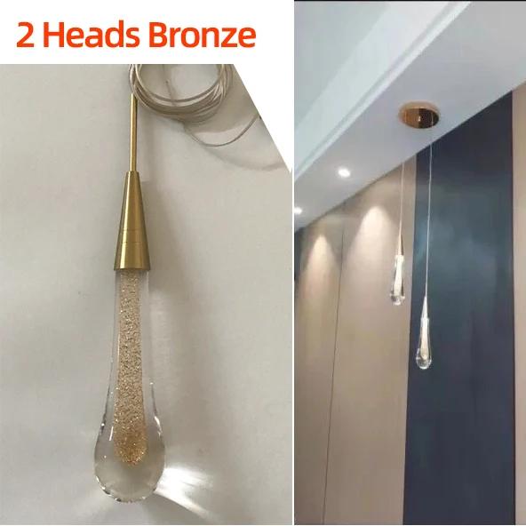 

Постмодернистский хрустальный стеклянный светодиодный подвесной светильник Hanglamp Tear Drop Light Ресторан Бар Крытый подвесной светильник Лестничная люстра Warm White