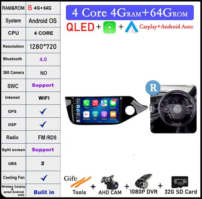 9 Inch Android Auto Carplay For Kia CEED 2 JD 2012 - 2018 Car Radio Stereo Multimidia Player GPS NaviBluetooth DSP