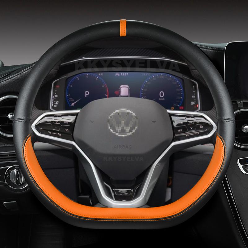 Auto Potah volantu ve tvaru D pro VW Sharan Passat Caddy Touran Tiguan 2015- Teramont Atlas T-Roc T-cross 2017-