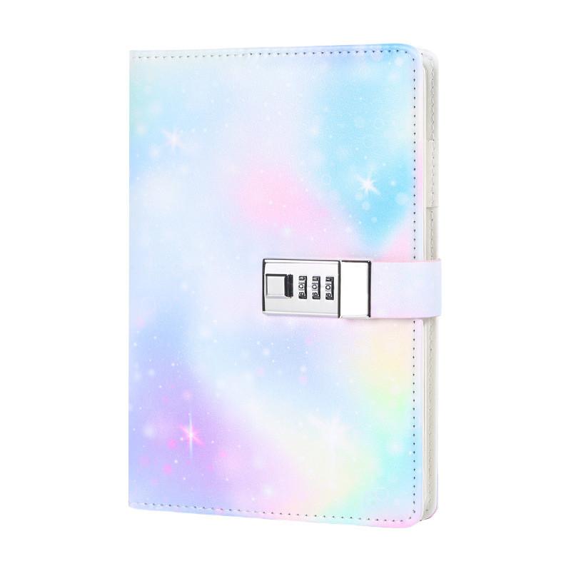 Trendy Creative Notebook With Lock And Starry Sky Cover For School And Office Projects Color Starry Sky