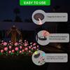 1/2/4PCS Chic Rose LED Lights Flower Lamp Garden Yard Outdoor Path Lawn Power Decoration