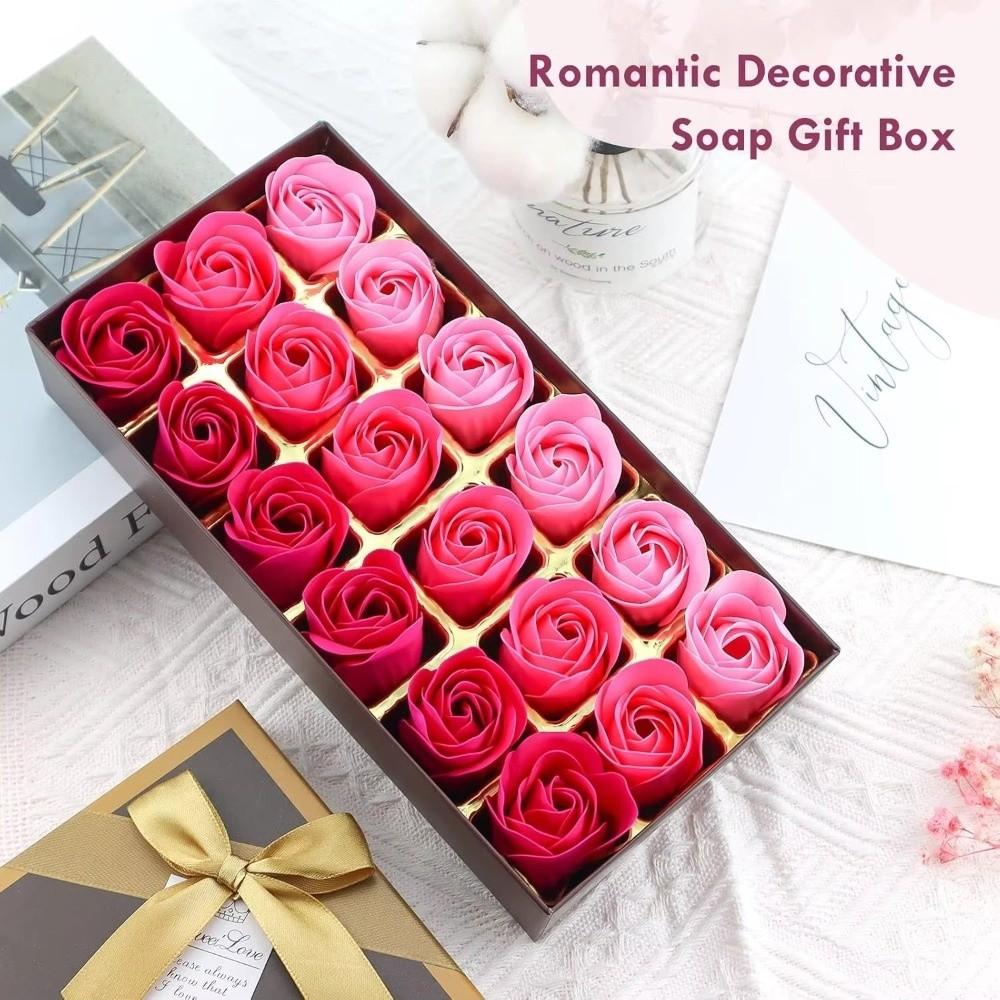 18Pcs Romantic Scented Soap Rose Flower Artificial Rose Flowers Valentine's Day