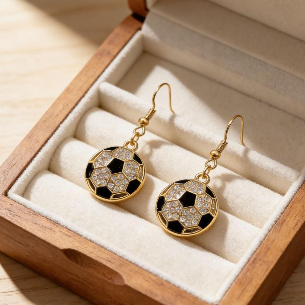 Football Basketball Sporty Zinc Zinc Alloy Stud Earrings Baseball Ear Pendant Jewelry  Accessory for Women A Football