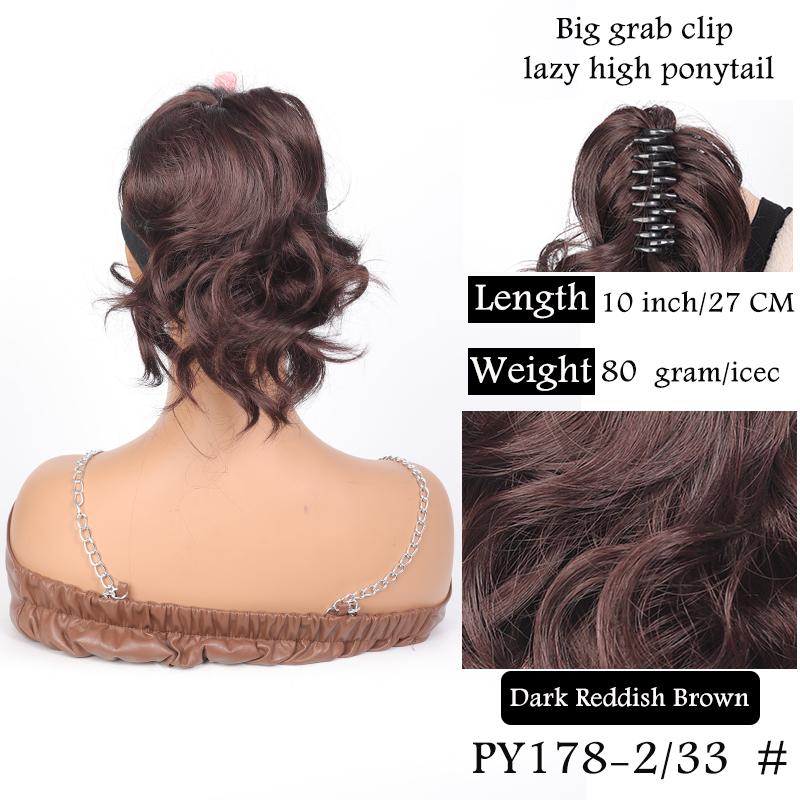 Synthetic Short Curly Hair Claw Clip On Ponytail Hair Extension Natural Looking Curly Short Pony Tail Hairpiece For Women Girls Daily Party